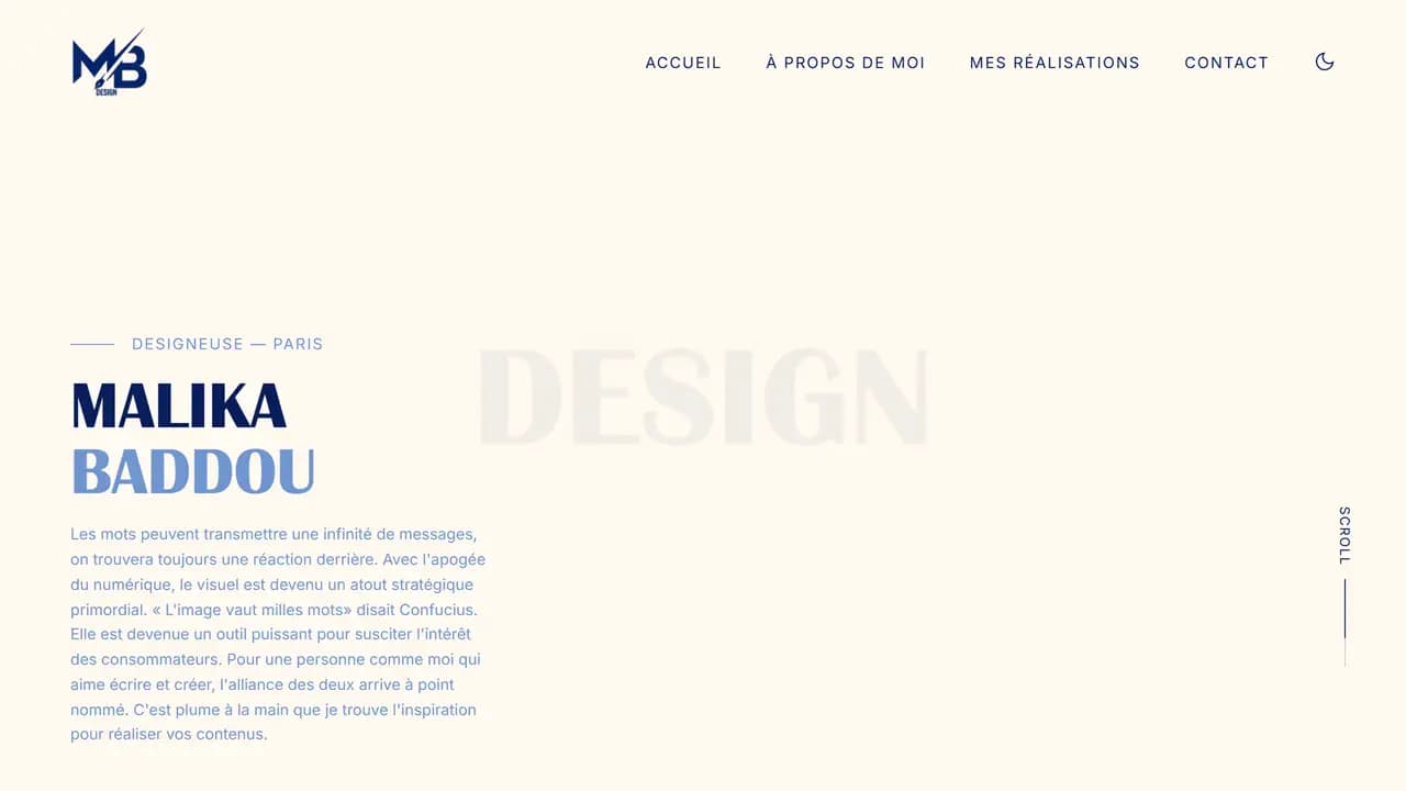 Aperçu du projet Portfolio Designeuse